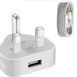 3 pin Charger Plug & USB Data Cable compatible with iPhone